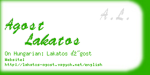 agost lakatos business card